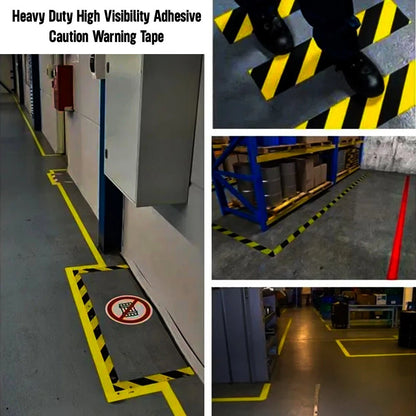 6 x Floor Marking Tape Hazard Warning Black & Yellow Caution Tape 50mm x 33m