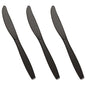 Plastic Cutlery Set Black Heavy Duty Reusable Spoons Forks Knives Mix Tithe