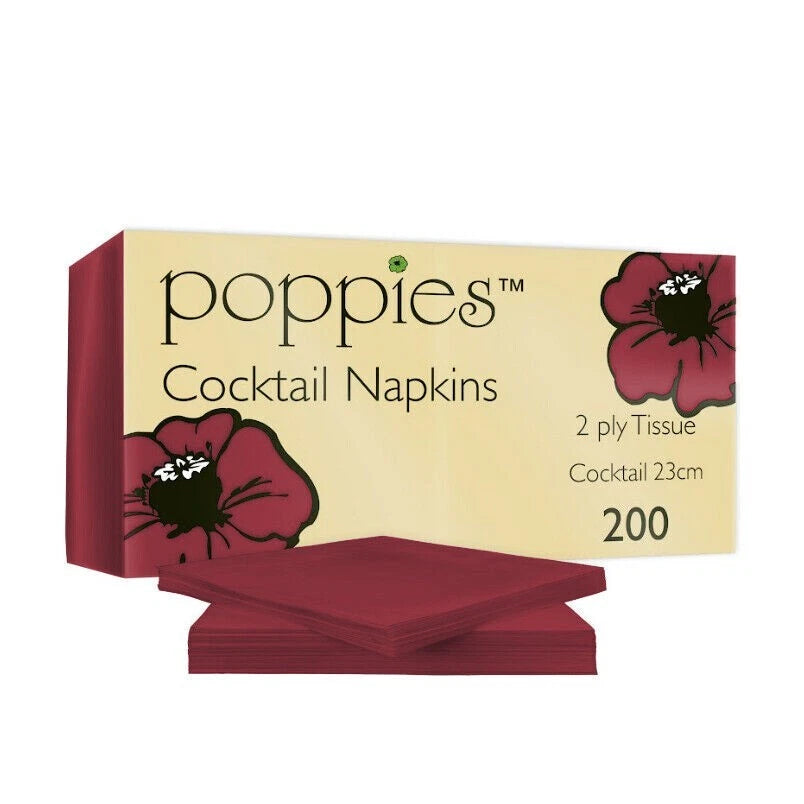 Cocktail Paper Napkins Colored Serviettes Tissue Paper 24cm x 24cm 2ply