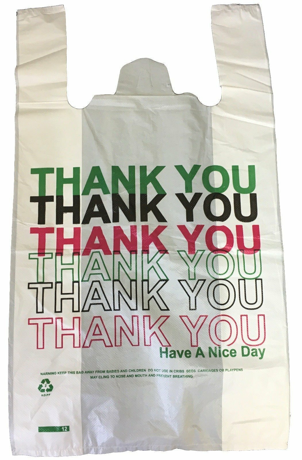 300x  Plastic Carrier Bags - Thank You Printed Large Vest