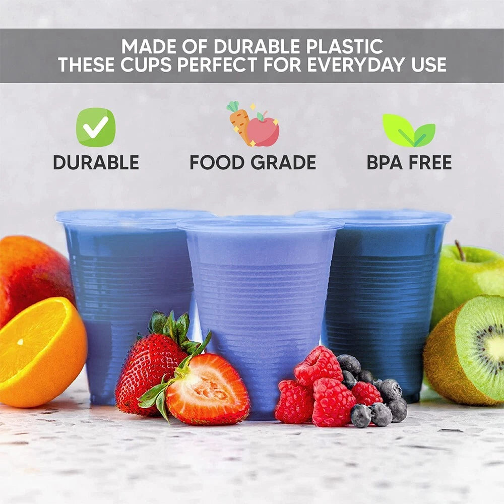 Reusable Plastic Cups Blue Vending Water Drinking Parties Catering Weddings 7oz