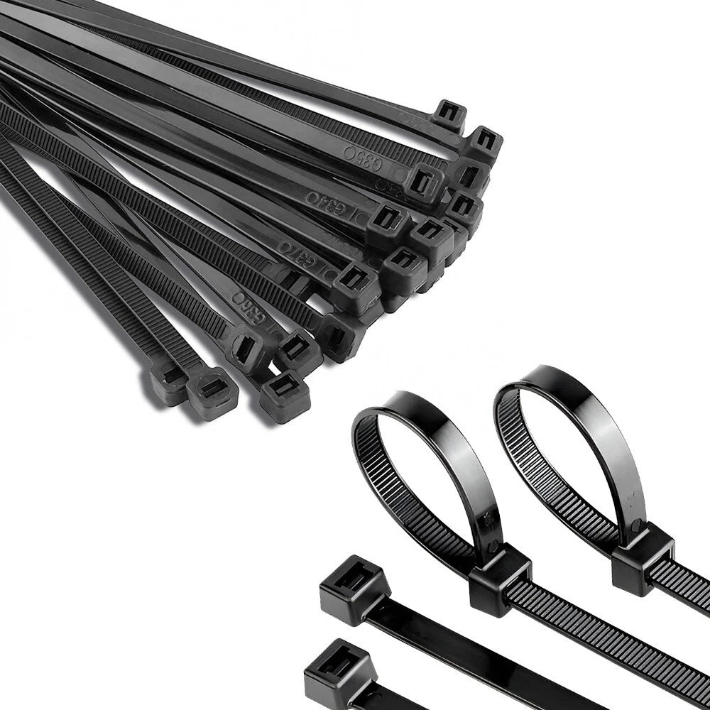 200 x Heavy Duty Zip Cable Tie Adjustable Black for Organize Cables 250 x 4.6mm