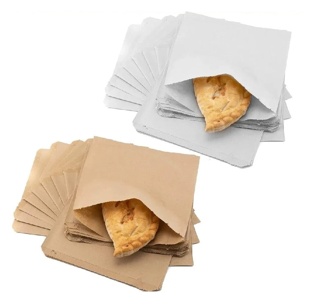 Kraft Food Paper Bags Sulphite Strung Bag for Sandwich Bakery Products 7" x 7"
