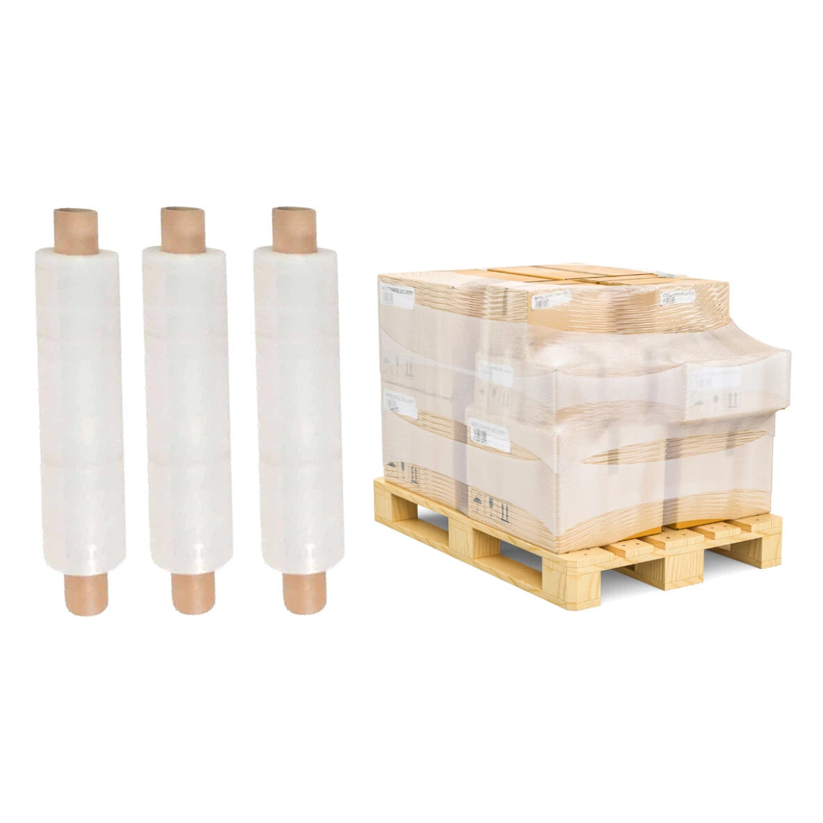 Pallet Wrap Stretch Film 400mm - 500m Shrink Wrap for Industrial Uses Packaging