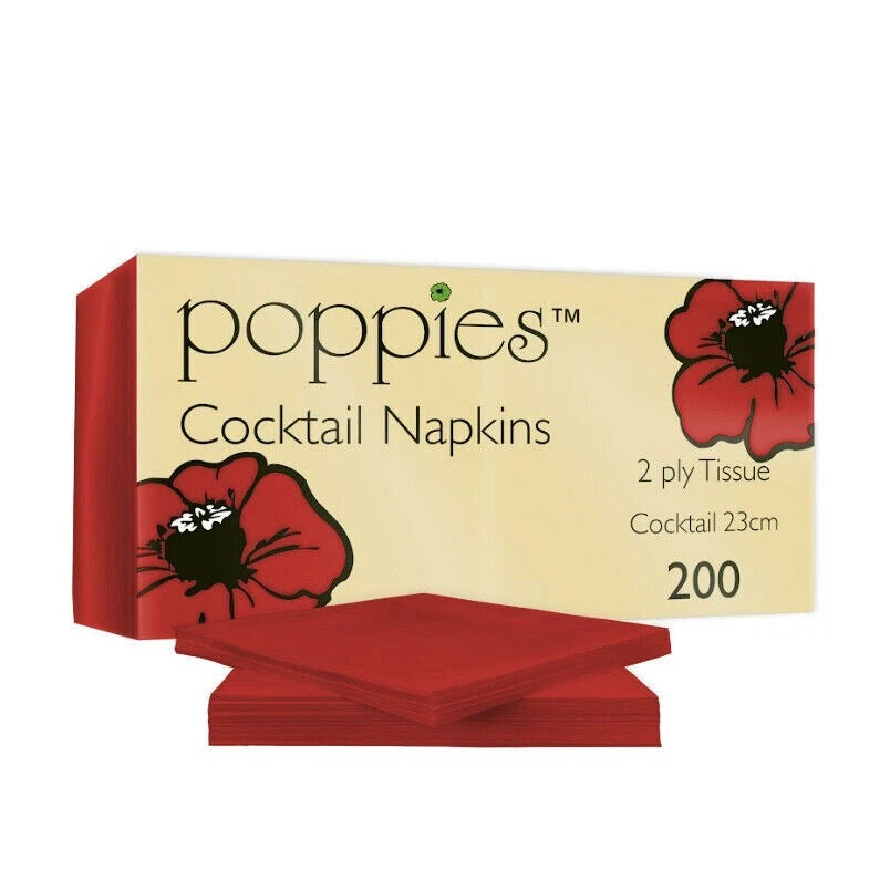 Cocktail Paper Napkins Colored Serviettes Tissue Paper 24cm x 24cm 2ply