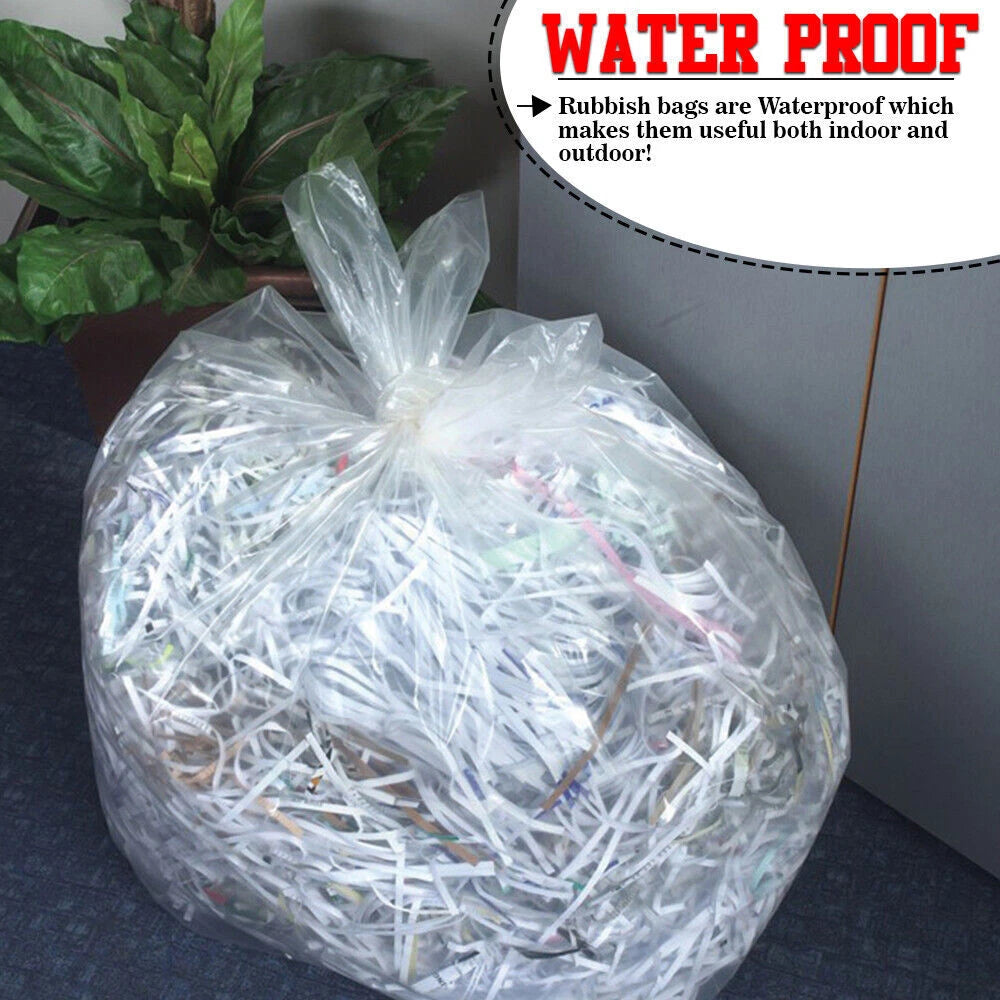 200 x Clear Bin Bags Heavy Duty Rubbish Garbage Trash Bin Bags for Wastage
