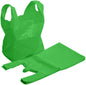 200 x Vest Carrier Bags 11" x 17" x 21" 18mu Green Heavy Duty Plastic Carry Shopping Supermarket Groceries Bag