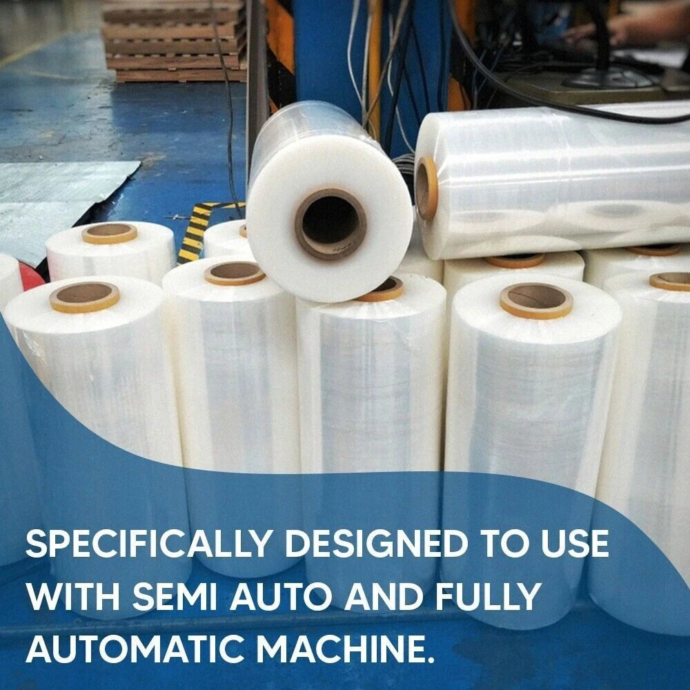 Pallet Wrap Machine 500mm x 1750m 20mu Clear Shrink Stretch Film Wrap Roll