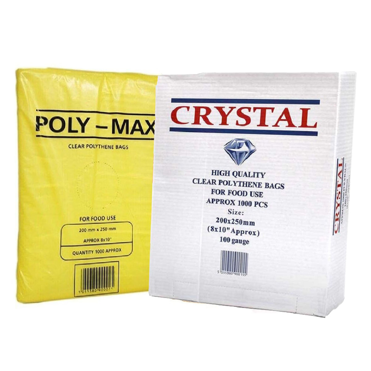 Crystal Clear Polythene Food Storage Bags for Takeaway Foods