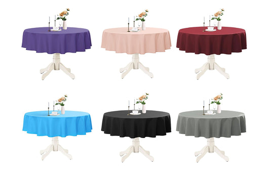 Reusable Plastic Table Cloth Heavy Duty Wipeable Waterproof Covers - 84" (213cm)