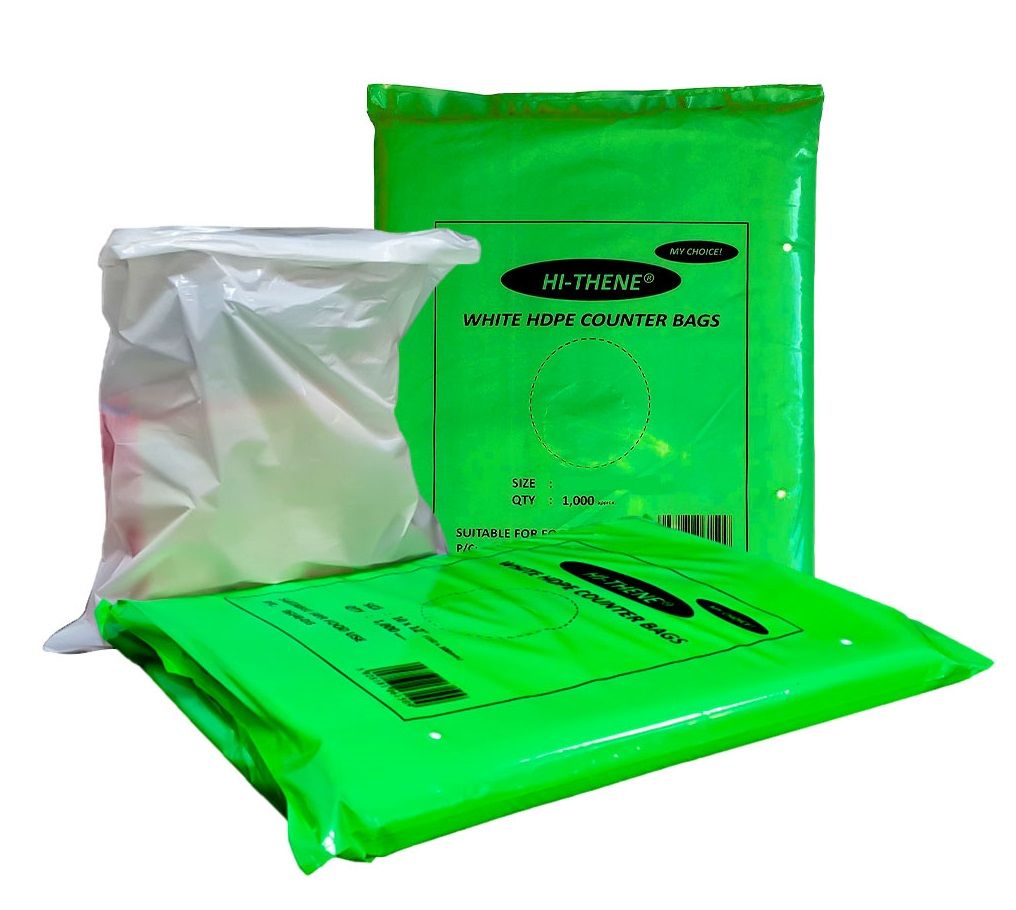 White HDPE Plastic Butcher Food Counter Bags - 10" x 12"