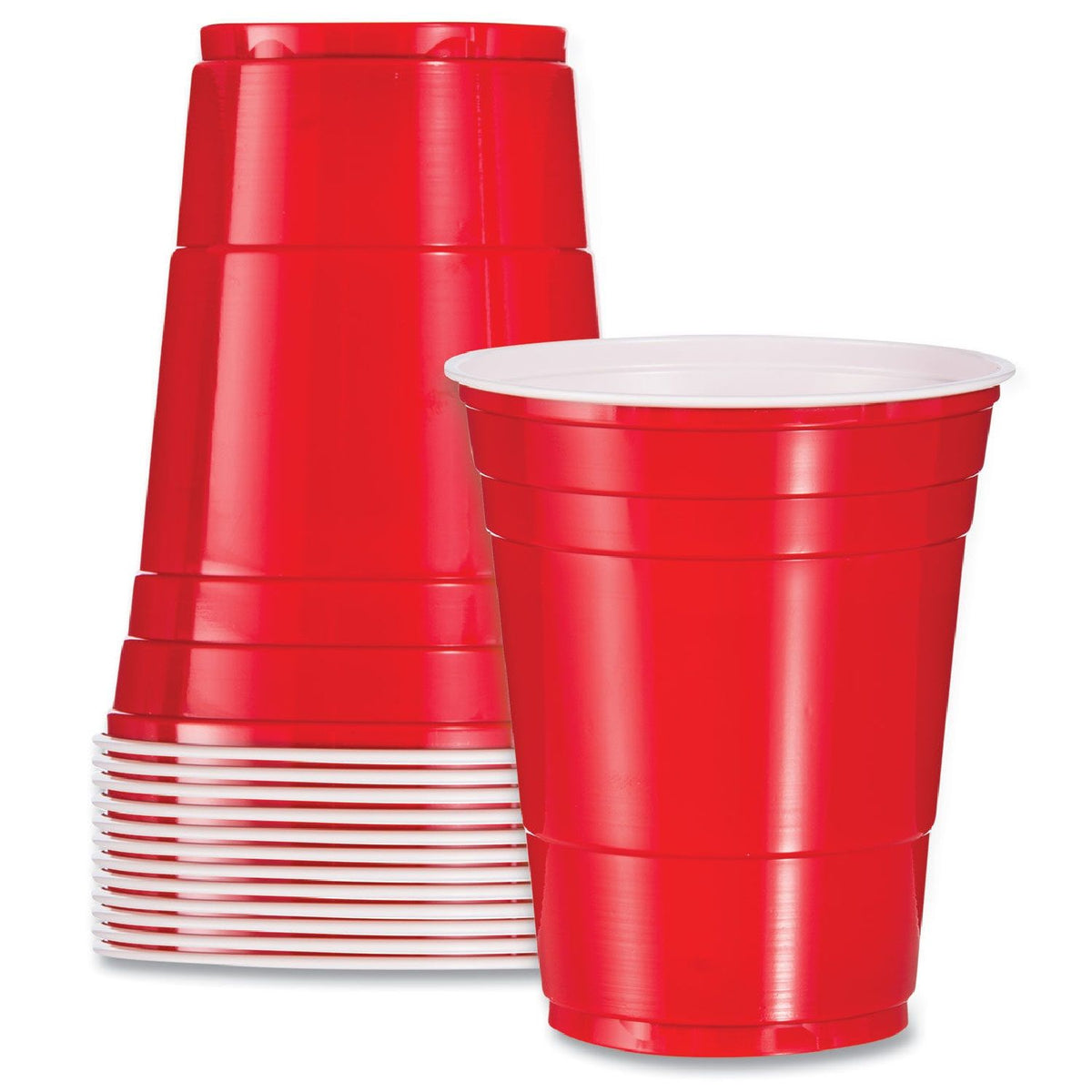 Disposable Plastic Cups Red Reusable Drinking Vending Cups