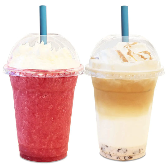 Reusable Plastic Domed Lid Smoothie Cups