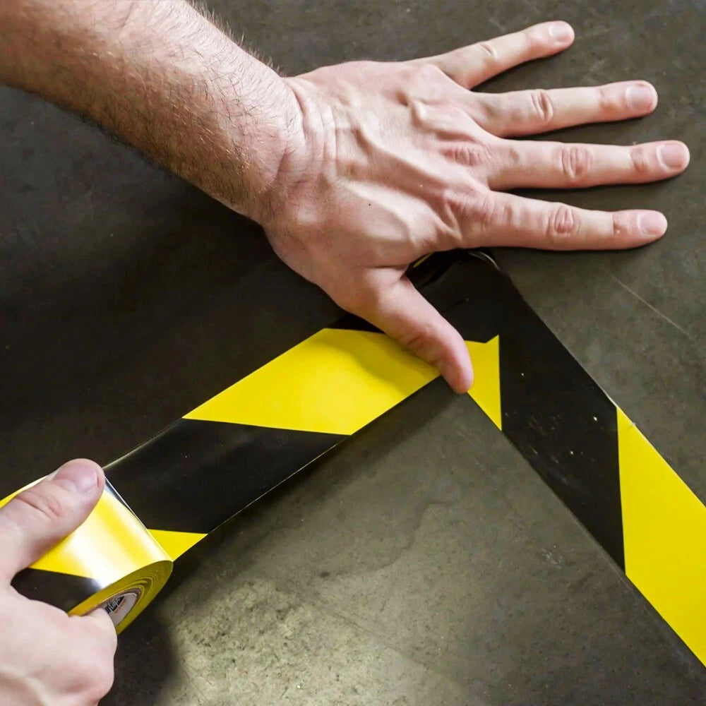 72 x Floor Marking Tape Hazard Warning Black & Yellow Caution Tape 50mm x 33m