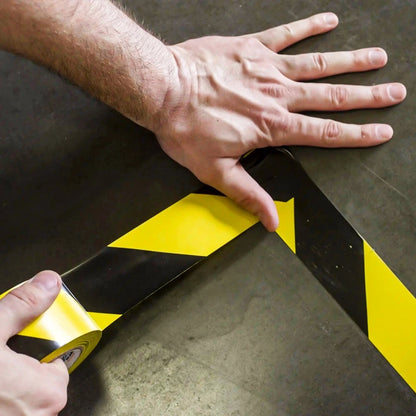 72 x Floor Marking Tape Hazard Warning Black & Yellow Caution Tape 50mm x 33m