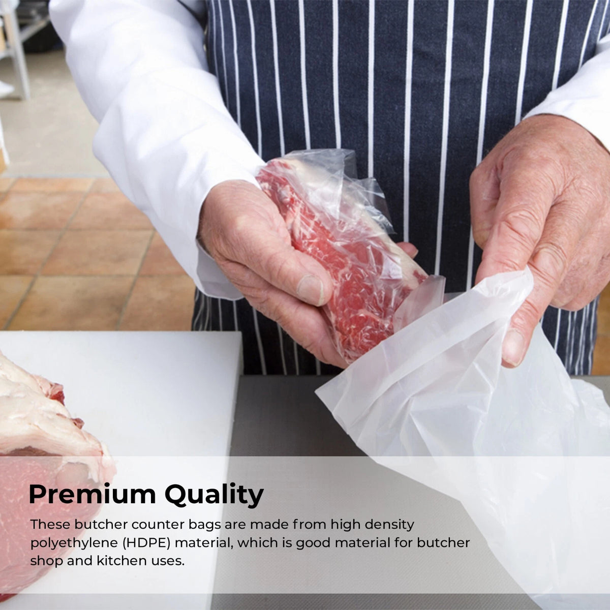 5000 x White HDPE Counter Bags for Meat Storage Freezing - All Sizes