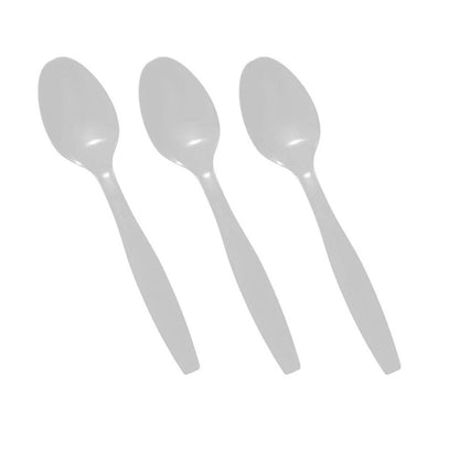 Plastic Cutlery Set White Heavy Duty Reusable Spoons Forks Knives Mix Tithe