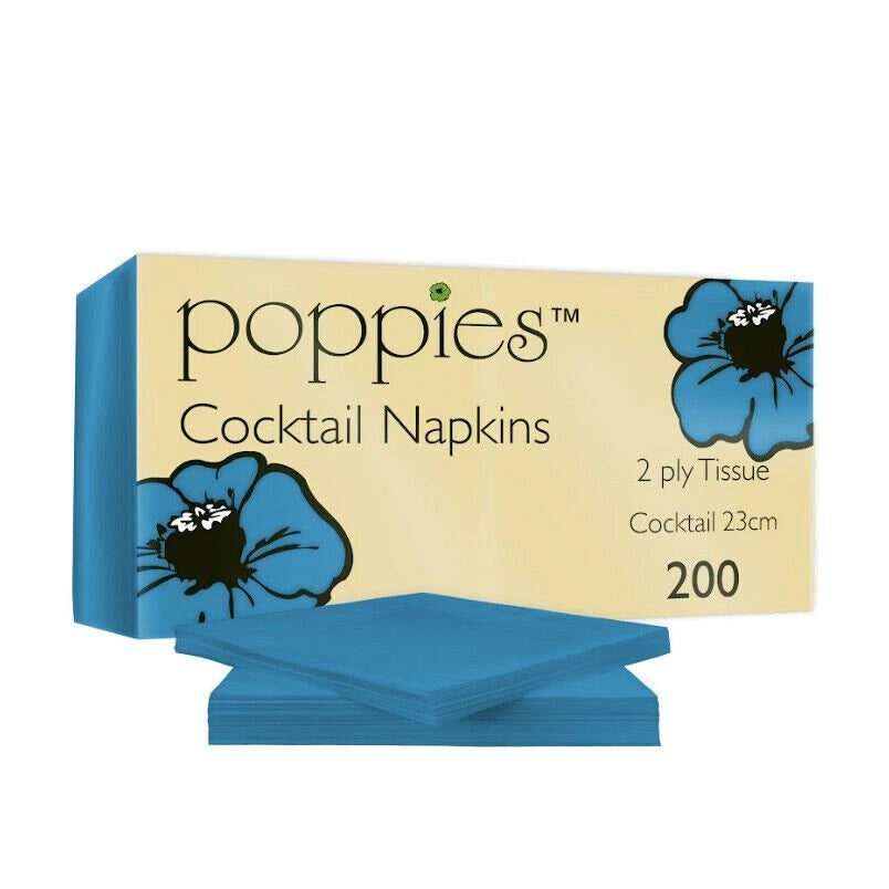 Cocktail Paper Napkins Colored Serviettes Tissue Paper 24cm x 24cm 2ply