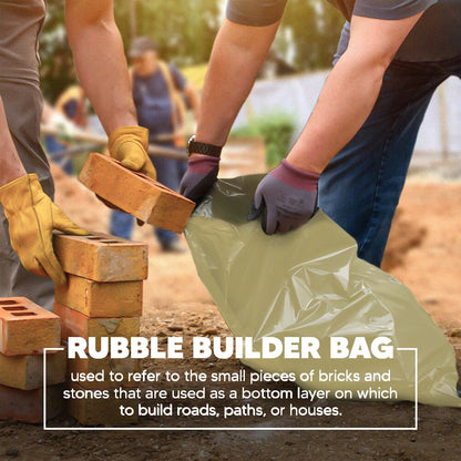 Heavy Duty Rubble Sacks Military Green Construction Builder Bags 36" x 48" 350 Gauge