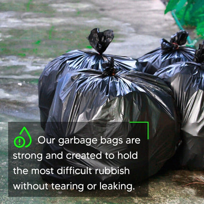 5 x Bin Liner Bags Black Rubbish Refuse Sacks 20 Bags per Roll 18" x 39" x 34"