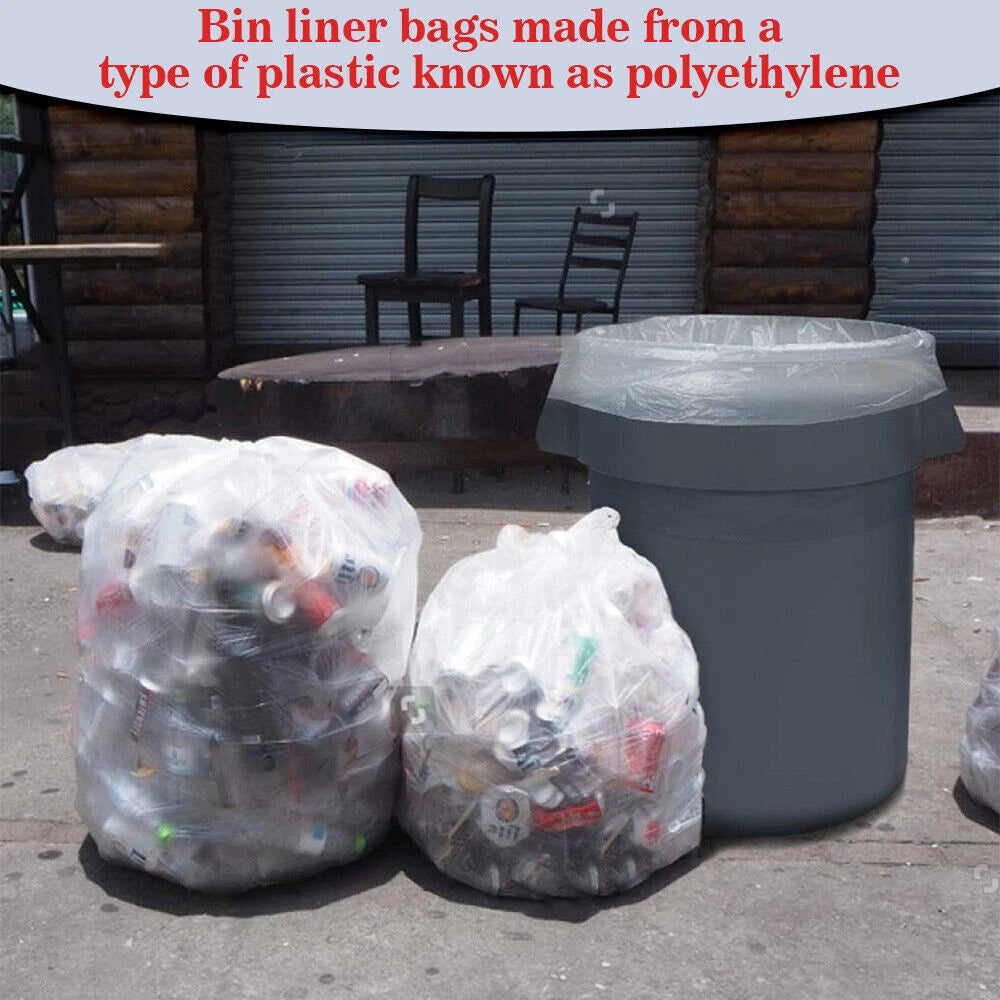 500 x Clear Bin Bags Heavy Duty Rubbish Garbage Trash Bin Bags for Wastage