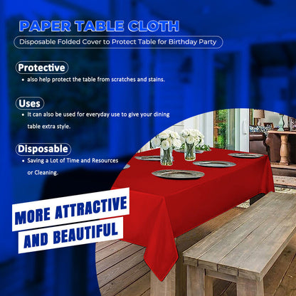 Disposable Paper Table Cover 90cm x 90cm for Parties Catering Weddings Camping