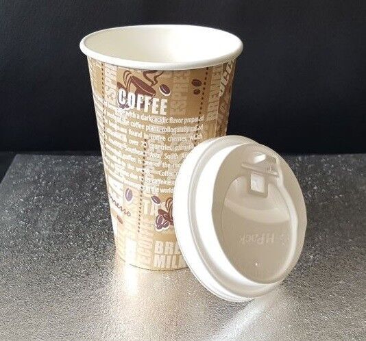 Paper Coffee Tea Cups Disposable Kraft Paper Cups for Hot & Cold Drinks