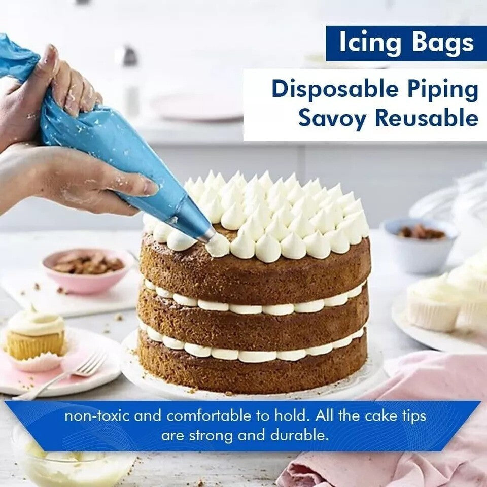 100 x Icing Piping Bags Non Sticky Disposable Cake Decoration Savoy Bag 21"
