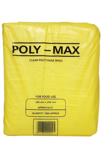 Clear Poly Max Food Freezer Storage Bags for Vegetables Store 150G All Sizes