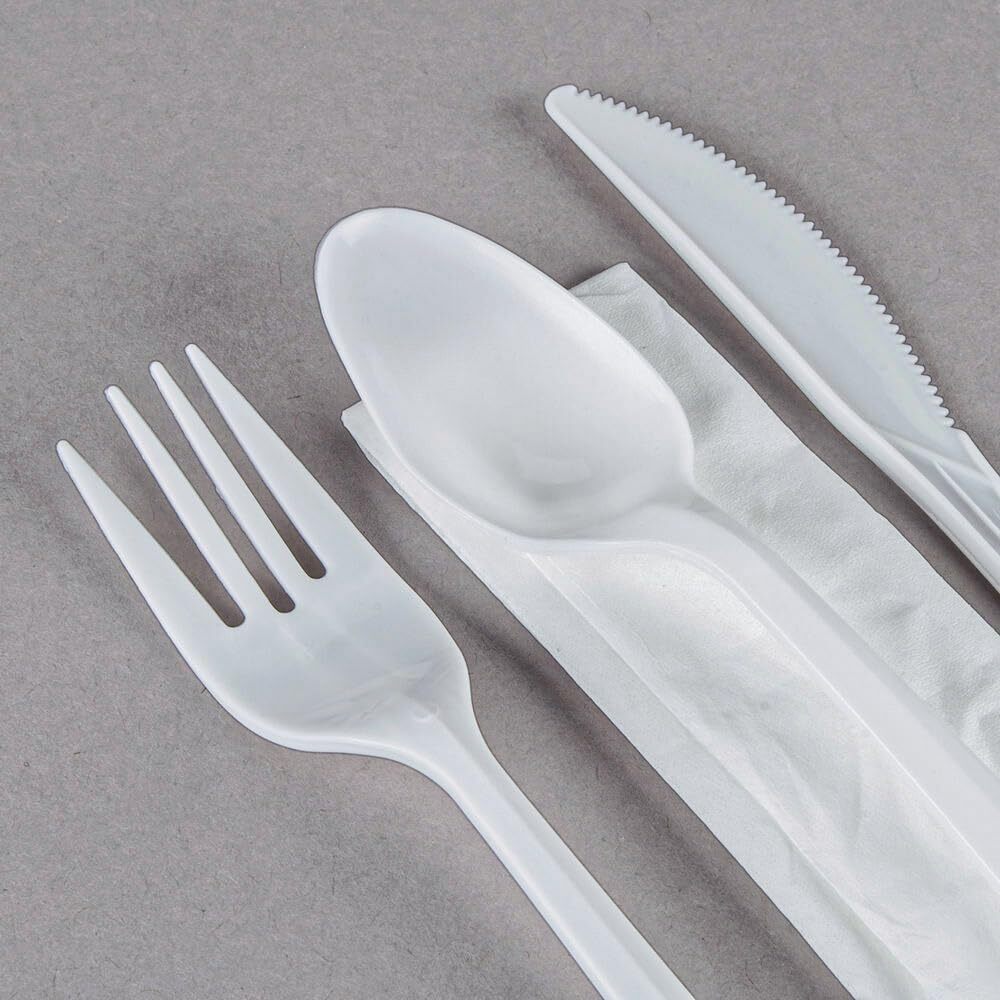 Reusable Spoons Forks Knives Plastic Cutlery Set Heavy Duty Catering Weddings