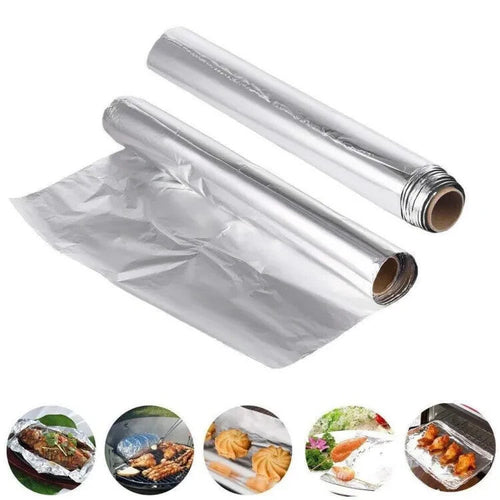 6 x Aluminium Catering Kitchen Tin Foil Roll 450mm x 75m for BBQ Food Wrap Roll
