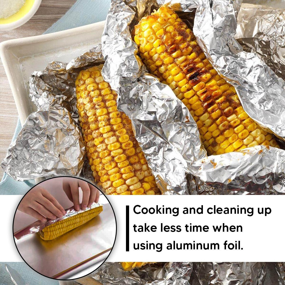 6 x Aluminium Catering Kitchen Tin Foil Roll 450mm x 75m for BBQ Food Wrap Roll
