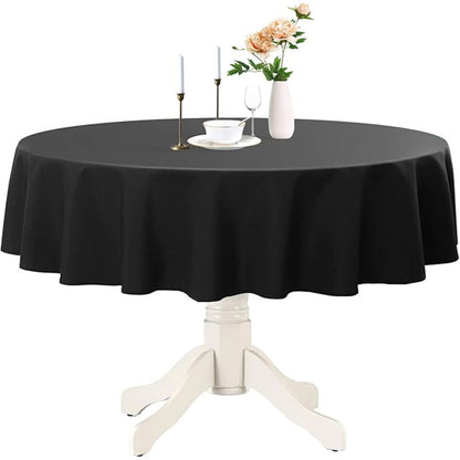 Plastic Table Cloths 84" (213cm) Black Heavy Duty Plastic Table Covers