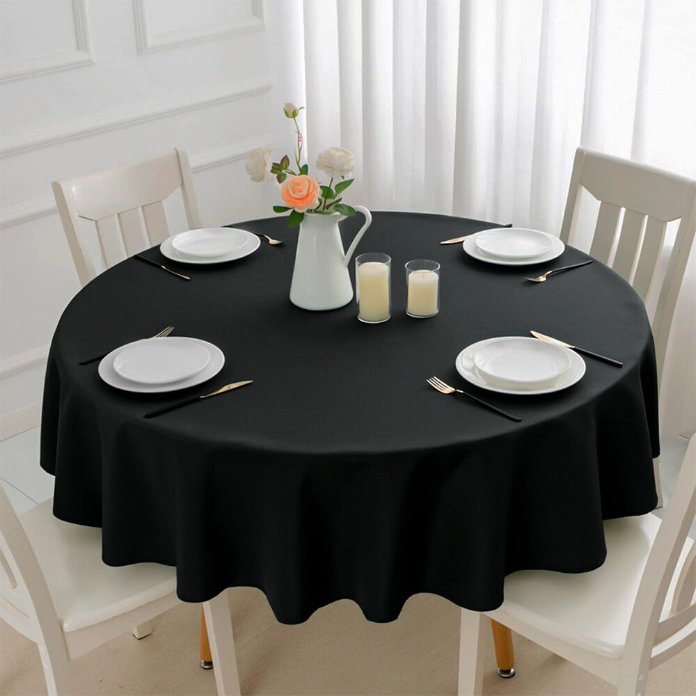 Plastic Table Cloths 84" (213cm) Black Heavy Duty Plastic Table Covers