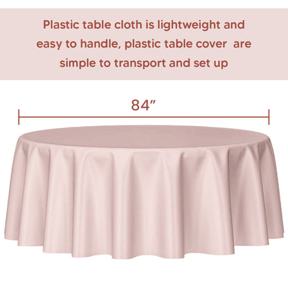 Plastic Table Cloths 84" (213cm) Light  Pink Heavy Duty Plastic Table Covers