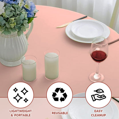 Plastic Table Cloths 84" (213cm) Light  Pink Heavy Duty Plastic Table Covers