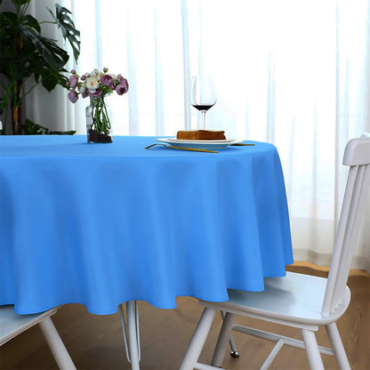 Plastic Table Cloths 84" (213cm) Baby Blue Heavy Duty Plastic Table Covers
