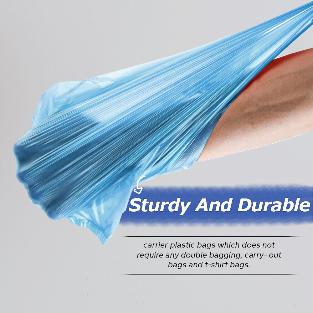 Plastic Vest Style Carrier Bags 16" x 24" x 30" 18mu Blue Reusable Carry Bag