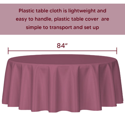 Plastic Table Cloths 84" (213cm) Burgundy Heavy Duty Plastic Table Covers