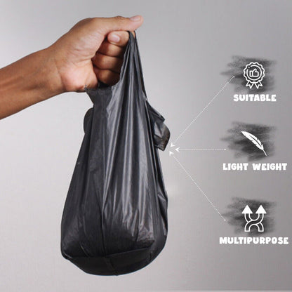 Vest Carrier Bags 11" x 17" x 21" 18mu Black Reusable Carry Bags