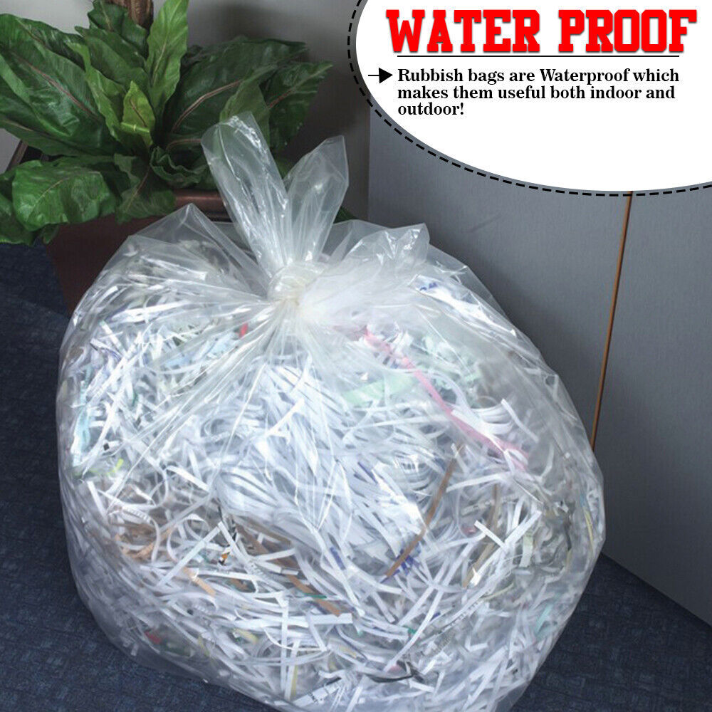 500 x Clear Bin Bags Heavy Duty Rubbish Garbage Trash Bin Bags for Wastage