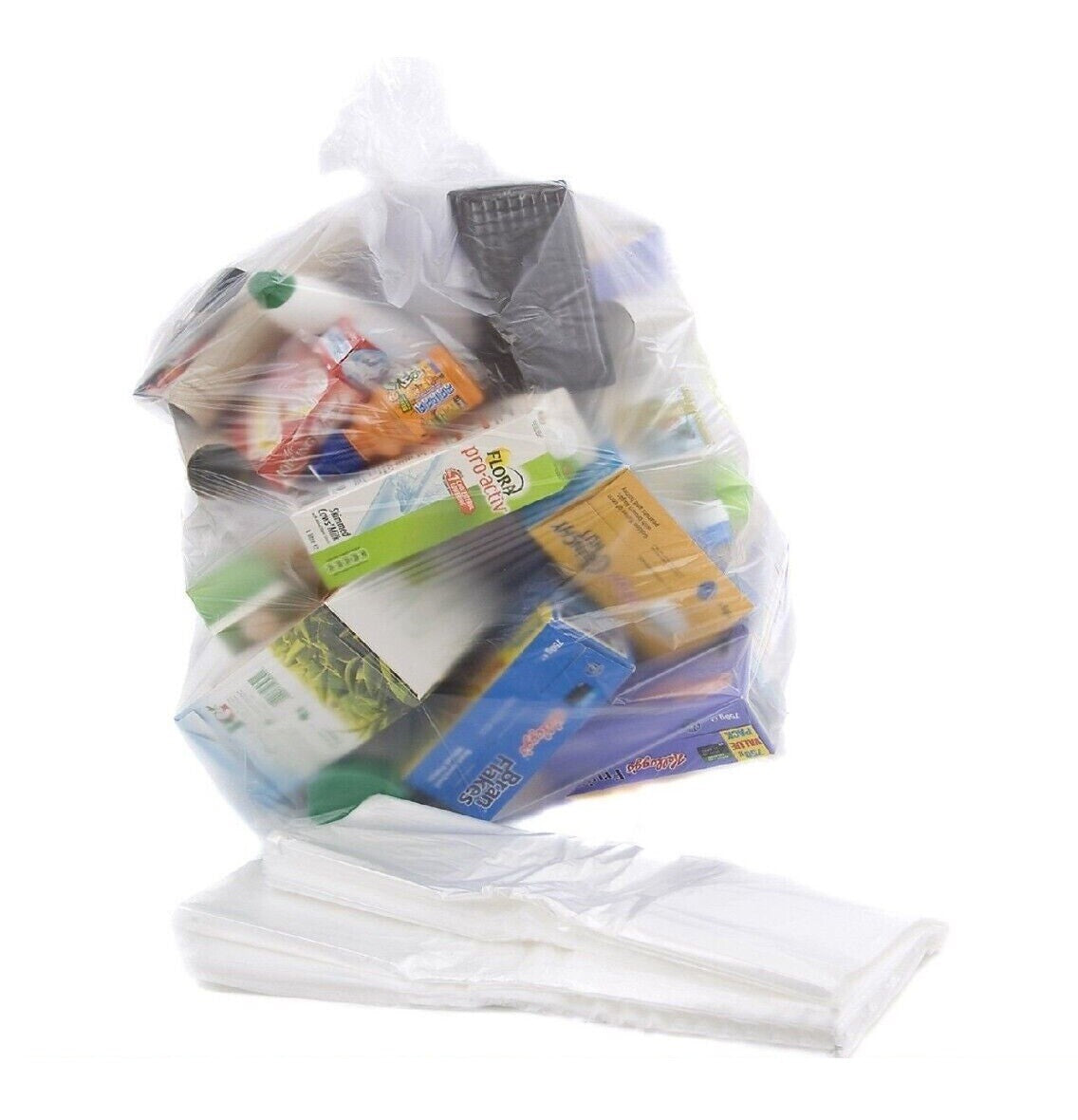 10 x Clear Bin Bags Heavy Duty Rubbish Garbage Trash Bin Bags for Wastage