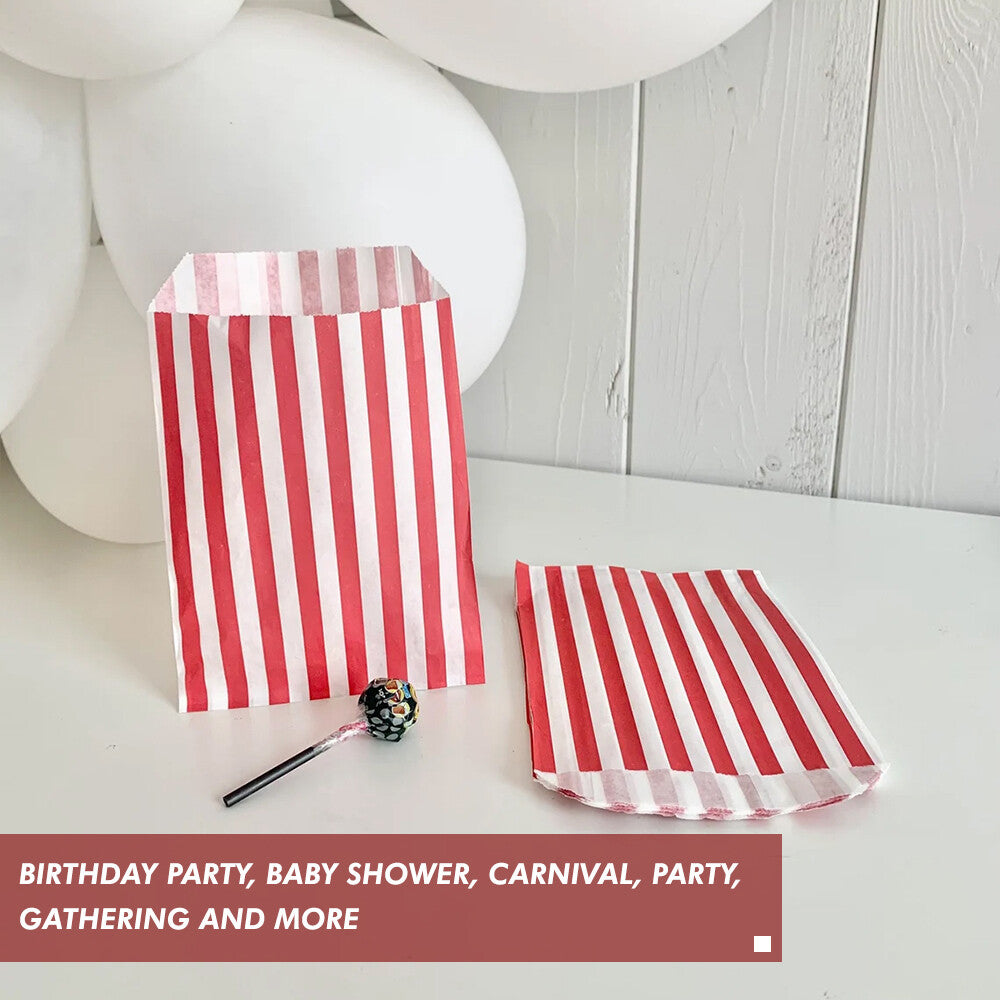 1000 x Candy Paper Bags Striped Sweets Treats Parties Birthday Wedding 7" x 9"