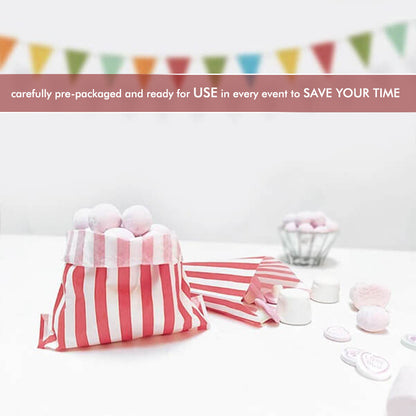 500 x Candy Paper Bags Striped Sweets Treats Parties Birthday Weddings 5" x 7"