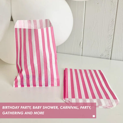 500 x Candy Paper Bags Striped Sweets Treats Parties Birthday Weddings 5" x 7"