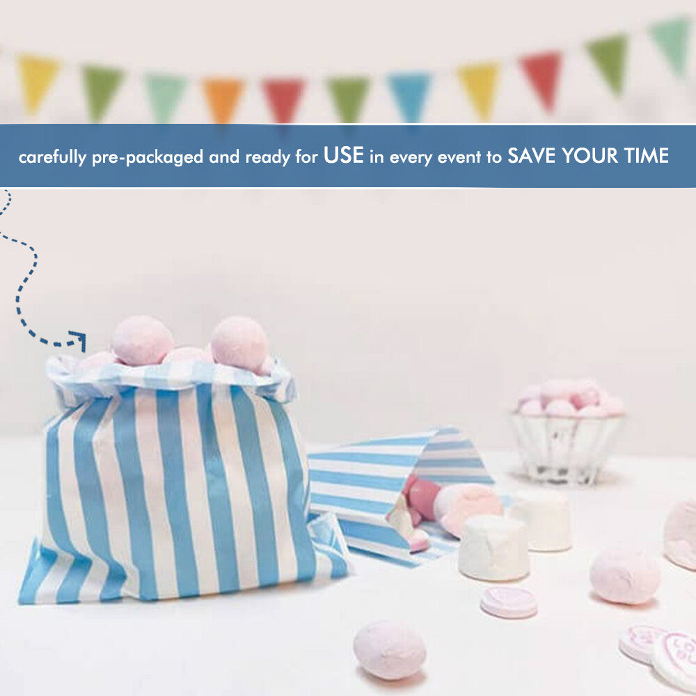 500 x Candy Paper Bags Striped Sweets Treats Parties Birthday Weddings 5" x 7"
