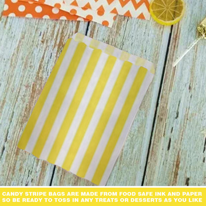 1000 x Candy Paper Bags Striped Sweets Treats Parties Birthday Wedding 7" x 9"