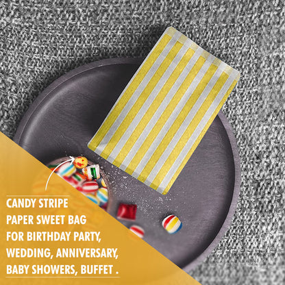 1000 x Candy Paper Bags Striped Sweets Treats Parties Birthday Wedding 7" x 9"