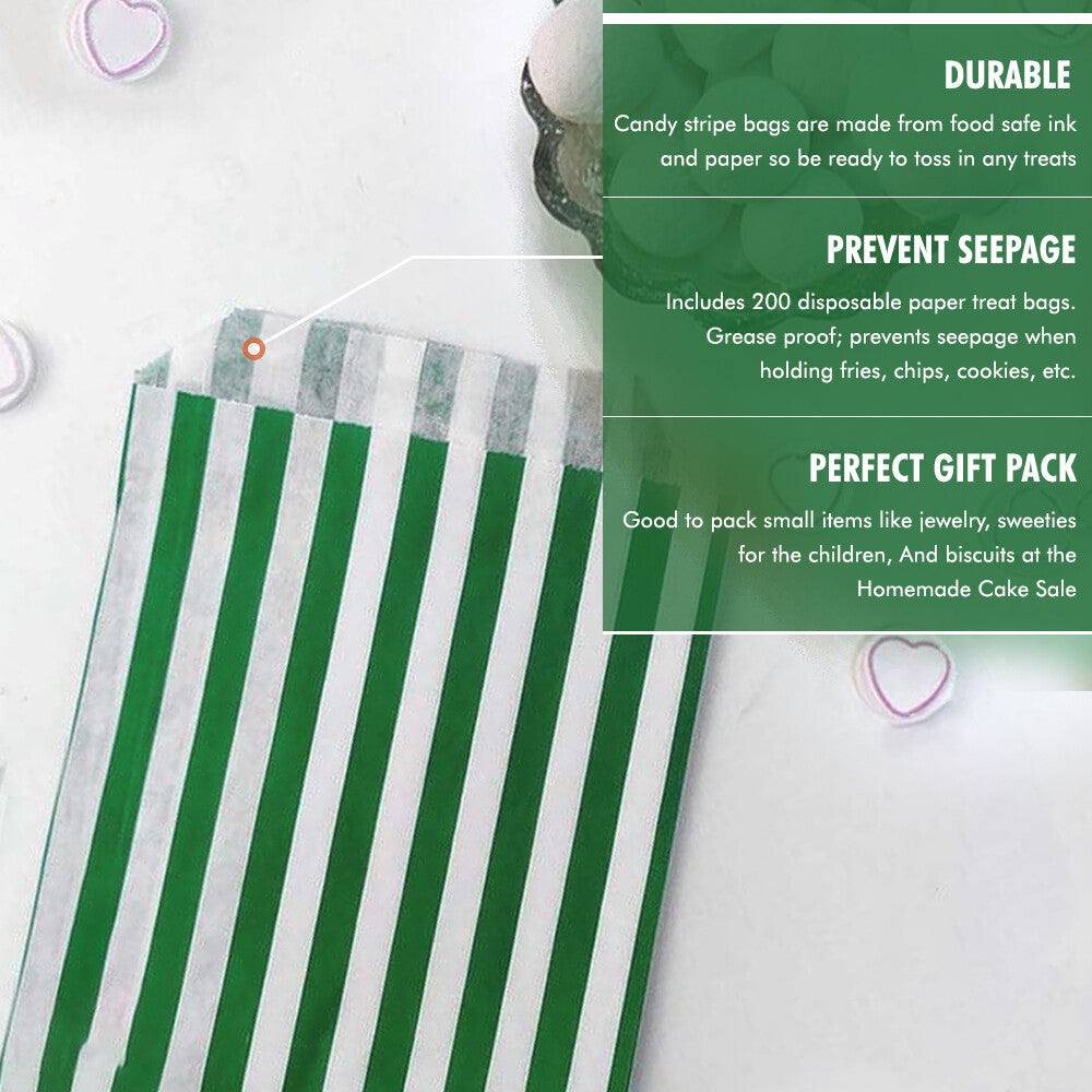 500 x Candy Paper Bags Striped Sweets Treats Parties Birthday Weddings 5" x 7"