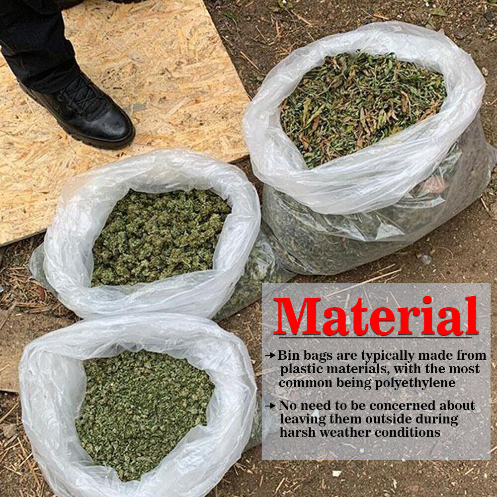 20 x Clear Bin Bags Heavy Duty Rubbish Garbage Trash Bin Bags for Wastage